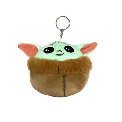 China Custom Cotton Plush Key Chain Toy Baby Yoda Key Ring Cartoon Yoda Plush Anime Figure Toy for sale