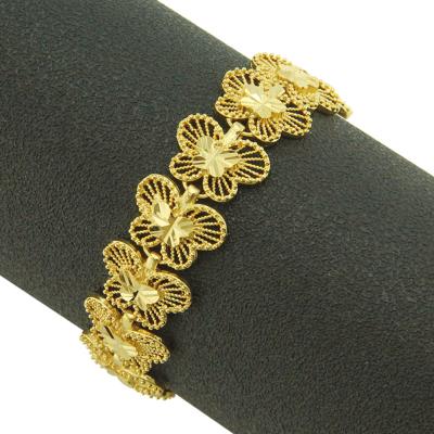 China Wholesale Latest XIXIA Trendy Gold Plated Fashion Alloy Custom Cuban Chain Jewelry Hip Hop Butterfly Chain Bracelet for sale