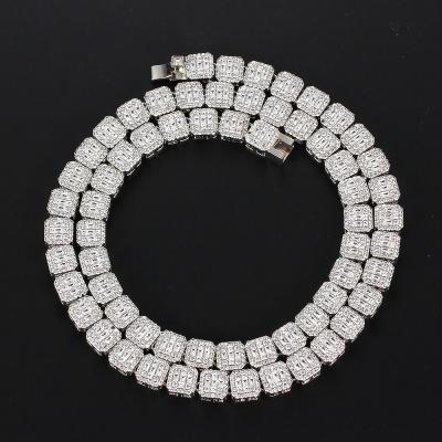 China Latest XIXIA Fashion Wholesale Trendy CZ Diamond HipHop Jewelry Necklace Zirconal Cuban Chain Necklace For Men for sale