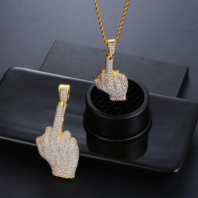 China Newest Fashion Trendy Wholesale XIXIA Rhinestone Alloy Jewelry Diamond Hip Hop Pendant Necklace for sale