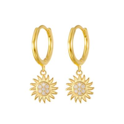 China Wholesale Custom Jewelry TRENDY XIXIA Fashion 925 Sterling Silver Sunflower Drop Hoop Earrings For Women for sale