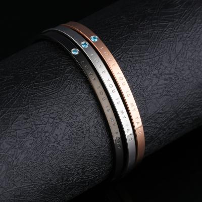 China Newest Fashion Jewelry Wholesale Fashion XIXIA Stainless Steel Simple Korean Roman Numerals Custom Regobile Bangle For Women for sale