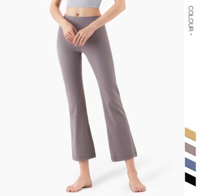 China Breathable Loose Quick Dry Soft Flared Wide Leg Pants Hip Lifting Bottom Anti Cellulite Yoga Pant For Women for sale