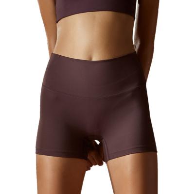 China Anti-Wrinkle Solid Color Thighs Band Thick Spandex Workout Fitness Running Yoga Biker Shorts Women High Waisted for sale