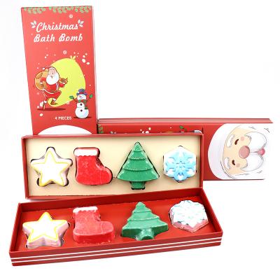 China Private Label Disposable Christmas Gift Set Kids Organic Handmade Aromatherapy Bathbomb Fizzy Bath Bombs for sale