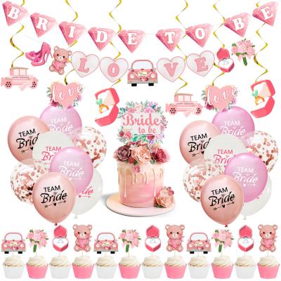 China Disposable Supplier Supply Stunning Banner Bridal Cake Bachelor Party Shower Balloon Decoration Set for sale