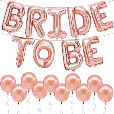 China Hot sale disposable 16 inch bridal jewelry wedding rose gold hanging rose foil foil balloon for sale