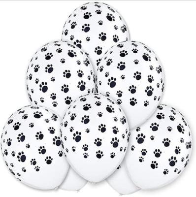 China Best Selling Disposable Dog Black Paw Print Theme Birthday Party Tableware Set for sale