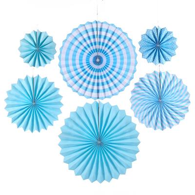 China Multiple Colors Customized Design Disposable 6 Sets Paper Napkins Fan Flowers Holiday Birthday Party Decorations for sale