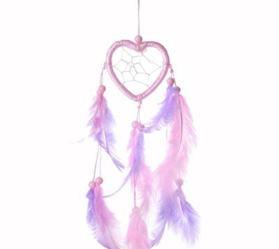 China Wholesale China Catcher Home Charm Small Dream Heart Fresh Peach Girl Heart Feather Ornament for sale