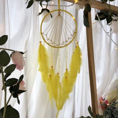 China China Simple Dreamy Heart Catcher Wall Decoration Small Pendant Cool Diamond Feather Decoration for sale