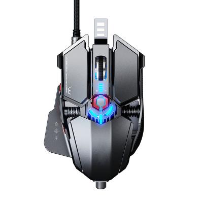 China Gaming Mouse Aluminum Alloy Game Material Chip Luminescent USB Definition Macro Wired Mouse Mouse for sale