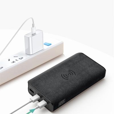 China Portable 20000mAh Universal Charging Universal Wireless Power Bank Charging All Mobile Phones Wireless Power Bank for sale