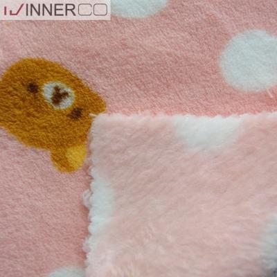 China Anti Pill Coral Fleece Printed Soft Polyester Fabric for sale