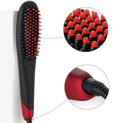 China LCD Temperature Display Temperature Display Flat Electric Straightener Comb Iron Hairbrush Hairbrush Fast Electric Hair Straightener With Brush for sale