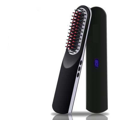 China Electronic Beard Ceramic Cordless Straightener Straightener Safety Hair Straightener Brush for sale