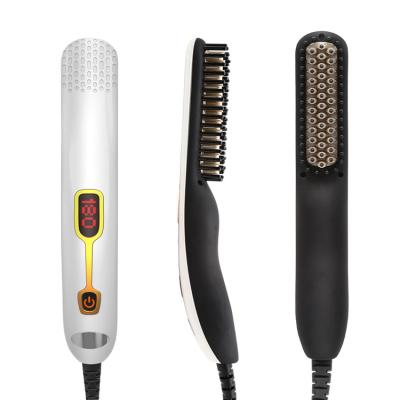 China Outdoor Professional Multifunctional Electronic Hair Comb Beard Straightener Brush for Men and Women for sale