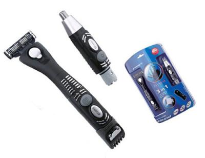 China Single Blade 3-in-1Multifunction AAA Battery Groomer with Kit and Nose Trimmer Facial Beard Trimmer for sale