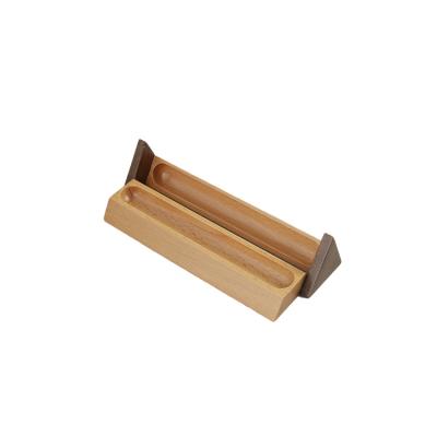 China 2021 Hot Sale Wooden Triangle Pen Box Custom Bamboo Gift Packaging Box Recyclable for sale