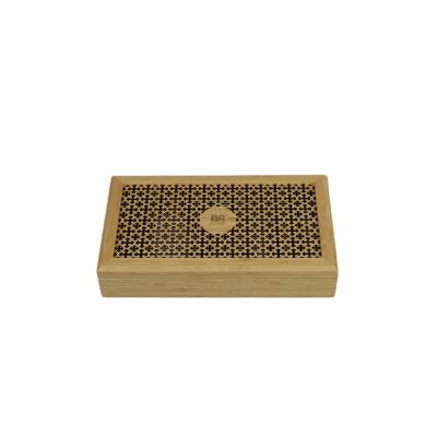 China Luxurious High Quality Recyclable Bamboo And Wooden Wine Packaging Hollow Gift Box for sale