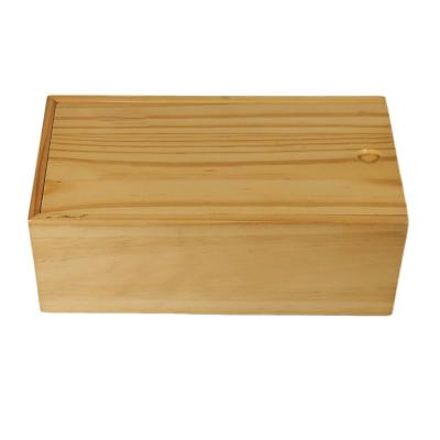 China Low Price Recyclable Custom Logo Pine Natural Wooden Storage Boxes With Lid for sale