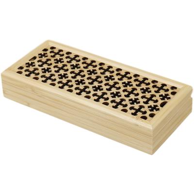 China Recyclable Hollow-out Type Natural Bamboo Color Box Machining Flip Delicate Storage Box for sale