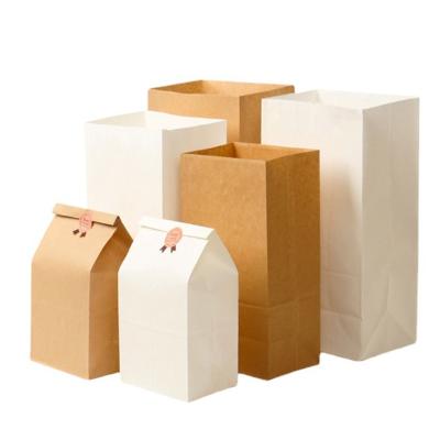 China Disposable Custom Recyclable High Quality Kraft Paper Lunch Bag For Food Reasonable Price for sale