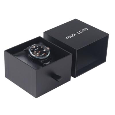 China Fashion Luxury Black Cardboard Custom Printing Watch Gift Boxes Packaging Paper Watch Boxes for sale