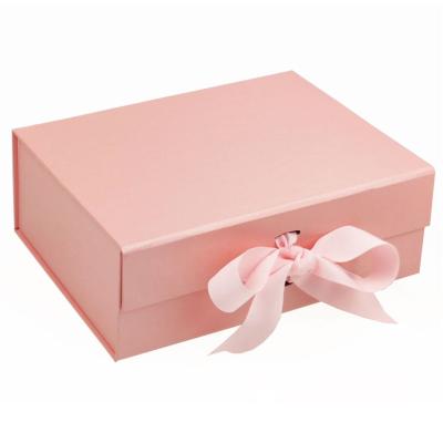 China Recycled Materials Custom Box For Gift Set Gift Box With Magnetic Lid Cardboard Paper Wedding Gift Box Packaging With Ribbon for sale