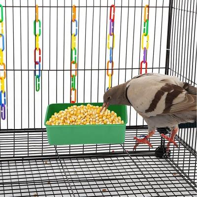 China Viable Birds Cage Hanging Bowl Toy Water Shower Box Tray Bird Bathtub Bowl Basin Holder Cup Food Feeder For Pet Parrot for sale