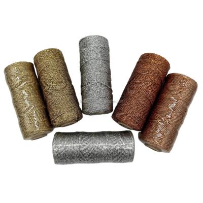 China Gift Wrap Stocked 110yd 2mm Solid Metallic Red Bakers Twine For Craft , Twine Rope for sale