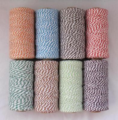 China DIY decoration colored cotton twine, double color cotton twine, 100m cotton twine spool for gift wrapping for sale