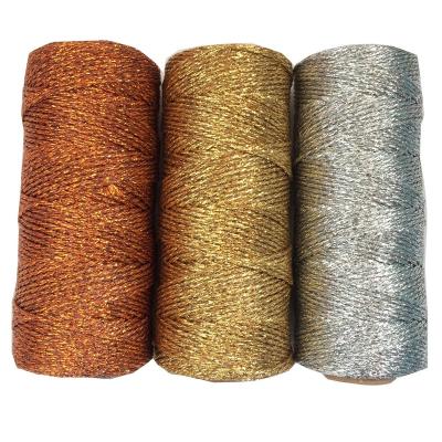 China DIY Decoration 100M Solid Ribbon Gold Copper Metallic Twine, Bakers Twine, Metallic Rope for sale