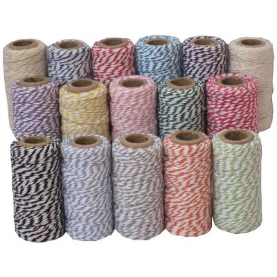 China DIY Decoration 20m 2mm Spool Colored 12ply Cotton Twine , Bakers Twine For Christmas Gift Wrapping for sale