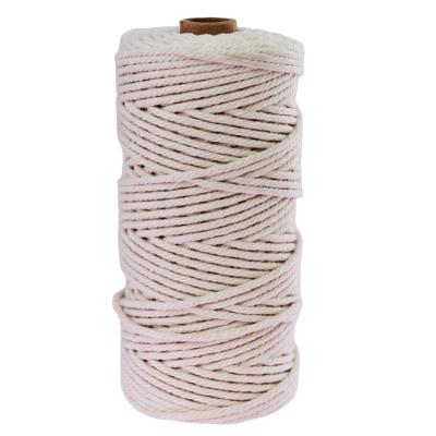 China Sustainable 4 Strands Twisted Macrame Rope 3mm 4mm Natural Cotton Rope 5mm for sale