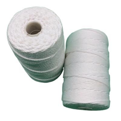 China Net White Polyester Yarn Cotton Line 10S/21 24 Twisted 3 Strand 30 36 Polyester Twine 1/2lb Spool for sale