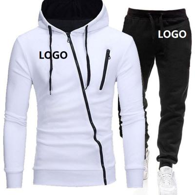 China Custom Logo Men Sweatshirt Winter Anti-wrinkle Zipper Outdoor Sports Hoodies Casual Suit Men Clothing Set for sale