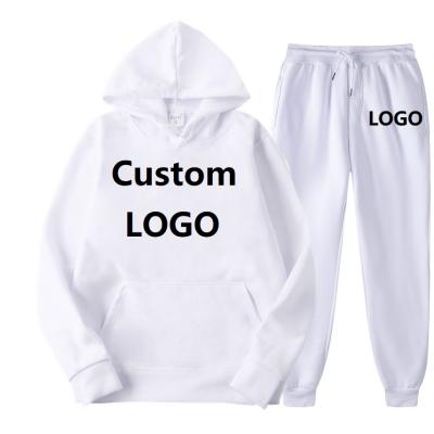 China QUICK DRY Custom Men's Hoodies Set Two Piece Hoodies And Pullover Sweatshirts Solid Unisex Hoodie Pants for sale