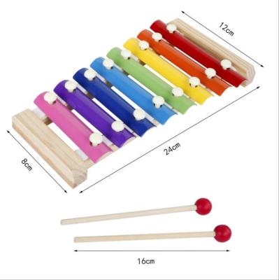 China Do not use electricity children eight-tone hand percussion musical instrument wooden toys for children 1-5 years old wooden percussion musical small in for sale