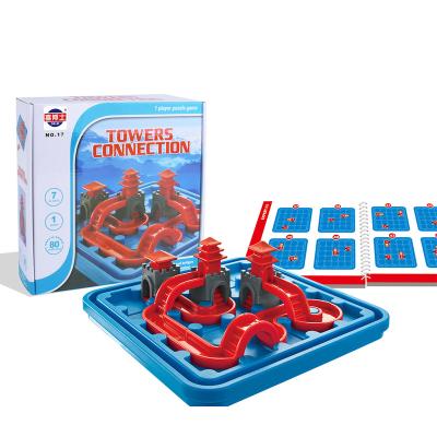 China Build the roads and bridges to link the temples building tower toys for kids connecting tower building games with base for sale