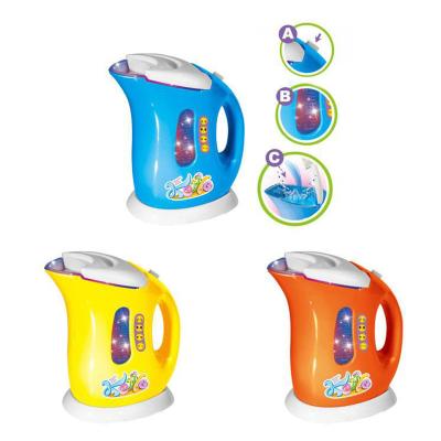 China 3 Colors Plastic Pretend Kitchen Play Set Kettle Toys Kettle Toy For Kids Plastic Kitchen Toy Pretend Kettle Set With Lights for sale