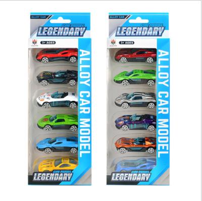 China Children's toy car 6 alloy sliding racing car simulation model car set WJC-001 for sale