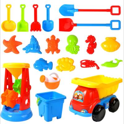 China New construction toy 2021 seaside sand pile children digging sand hourglass shovel play sand toy set tool for sale