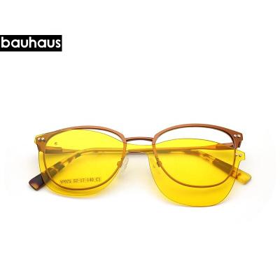 China YP075 Lovely Clip On Yellow Metal Eyewear Clip On Sunglasses for sale