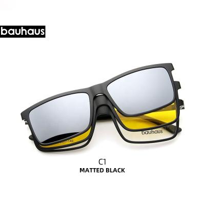 China Magnetic Clip On Bauhaus X3178 Factory Fashion Magnetic Sunglasses Wholesale for sale