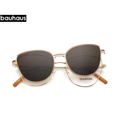 China Latest Movie Bauhaus X102 Design Polarized Sunglasses Metal Lenses With Magnetic Clip On for sale