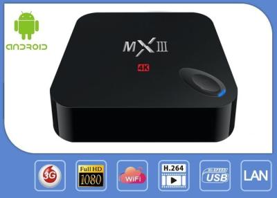 China De Androïde Slimme IPTV Doos van de vierlingkern MX3 4K met Decoder van YunOS H.265 van de het Terugstellen de Zeer belangrijke Steun Te koop