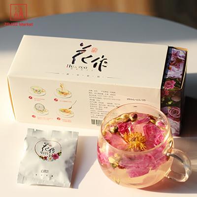 China Women Beauty Herbal Tea Drinks Formula Tea Bags Daily Treatment Flowering Blooming Gift Box for sale