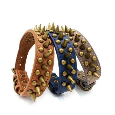 China Dogs Spike Rivet Dog Collar Pu Leather Funny Mushrooms Rivet Outdoor Spike Studded Puppy Collars Adjustable Dog Collars For Outdoor for sale