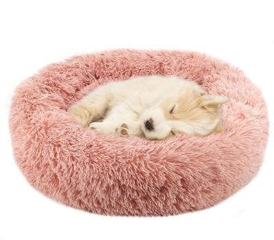 China China factory viable hot sale luxury plush dog accessories round shape comfortable pet bed for sale